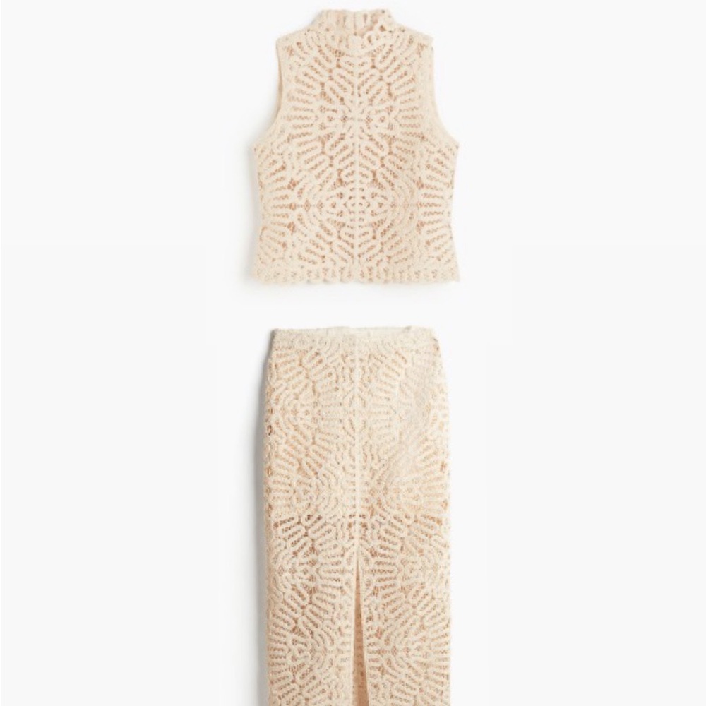 H&M Crochet Top & Skirt Set - NWT